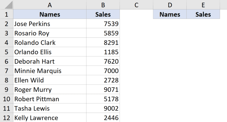 Отразить данные в Excel - Обратный порядок данных в столбце / строке